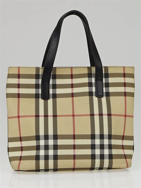 Nova Check Coated Canvas Small Tote Bag 